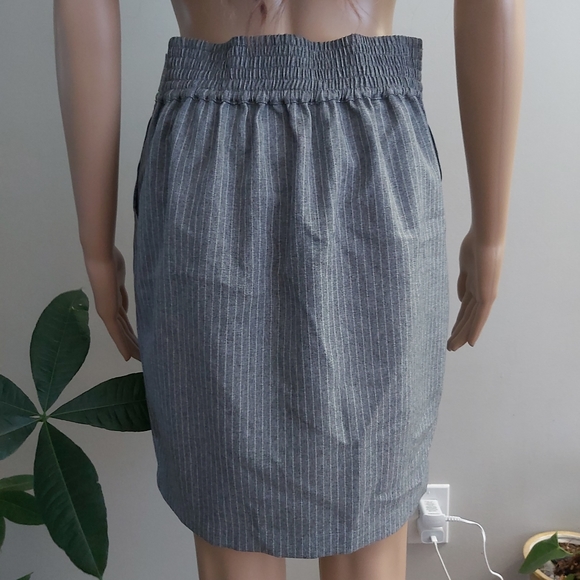 Monk & Lou gray pencil skirt pin stripes sash - Picture 6 of 12